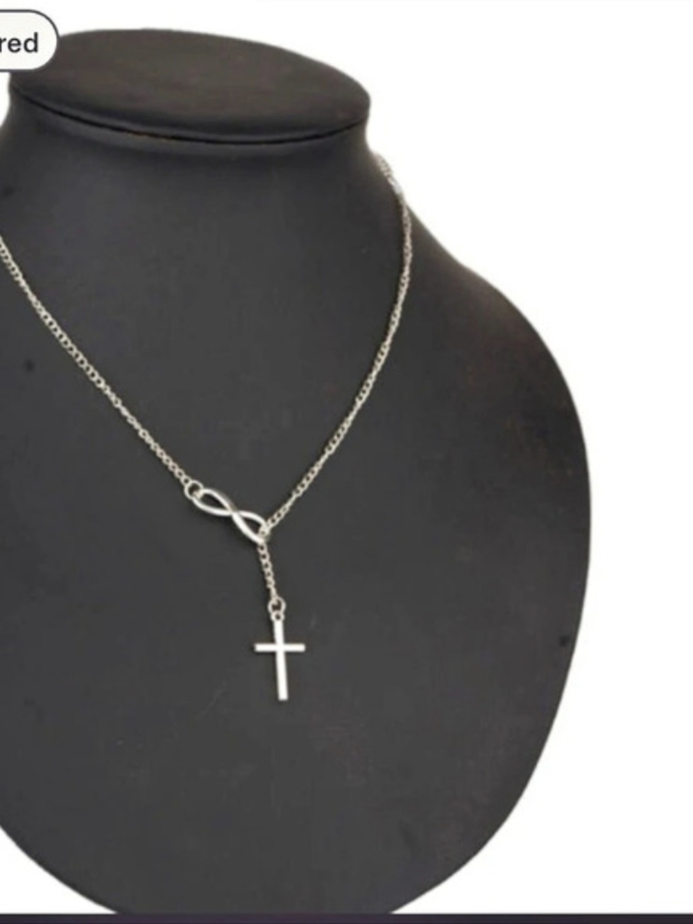 Infinity Cross Pendant Necklace in Silver Like New